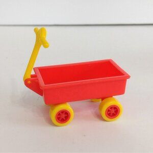 1986 Berenstain Bears McDonalds Happy Meal Toy Red Wagon Yellow Handle